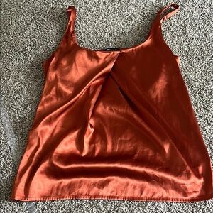 Orange Satin Women's Top
